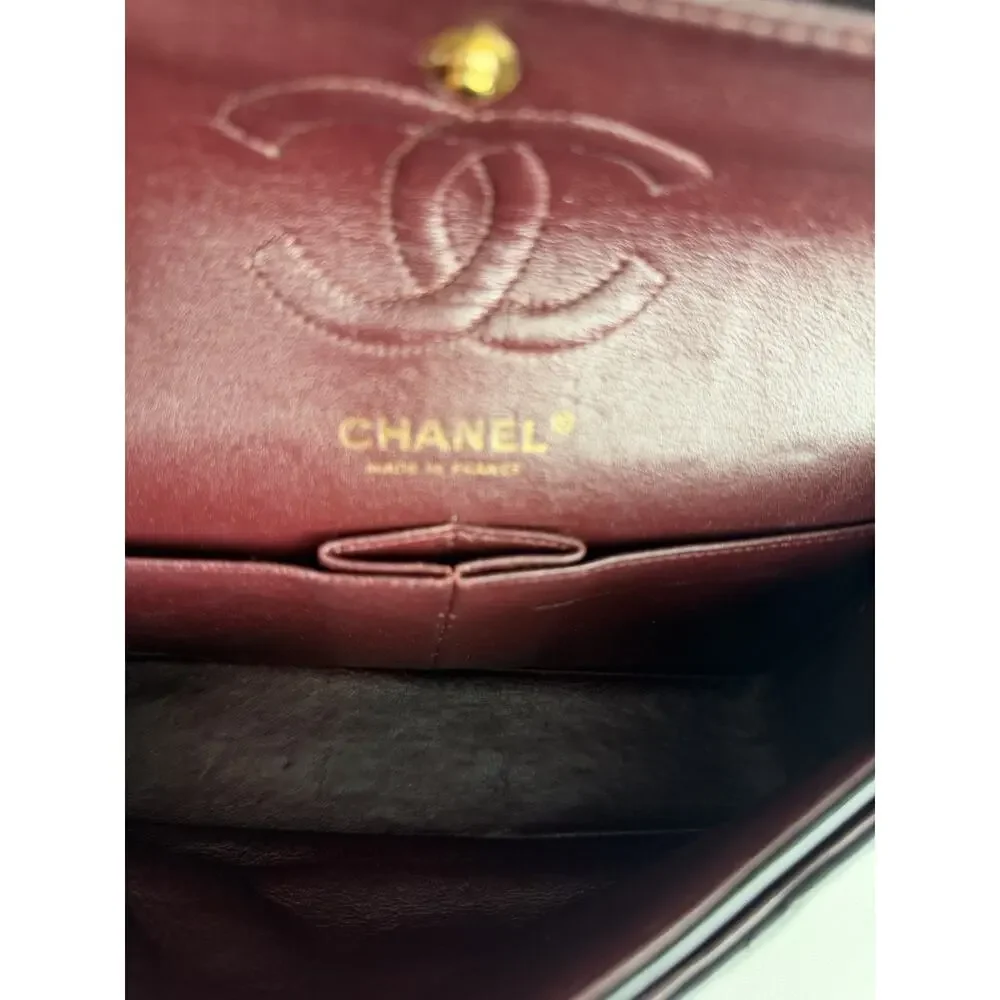 CHANEL Shoulder Bag Double Flap Small Black Quilted Leather 2009-2010 U2 - Picture 9 of 15